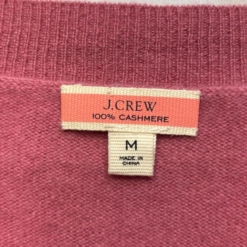 J. Crew Women 100% Cashmere Sweater Size Medium Pink C117 -25